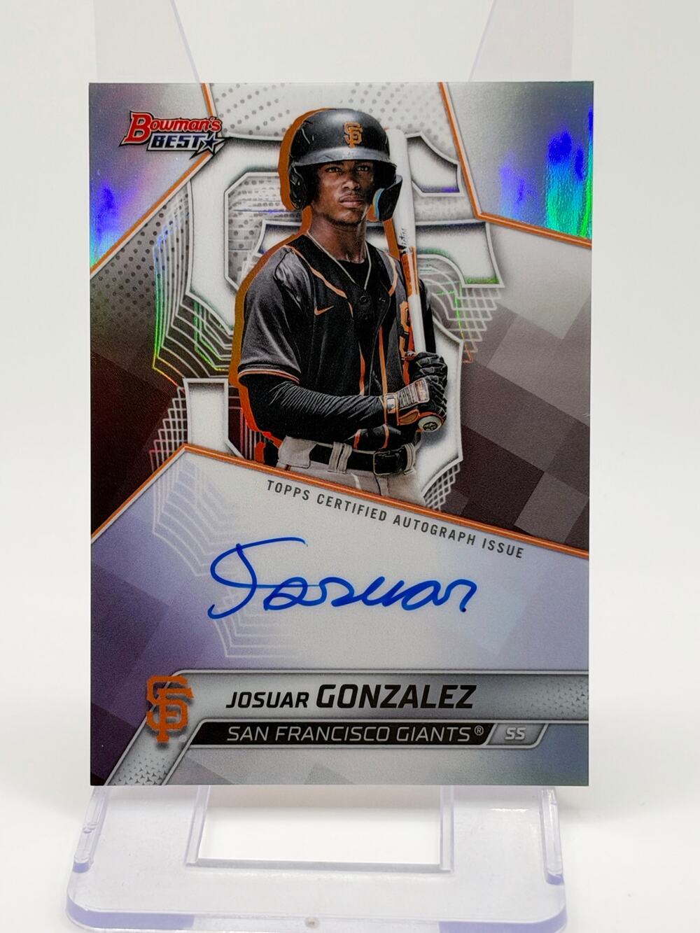 2025 Bowman's Best Josuar Gonzalez Best of 2025 Refractor Auto SP SF Giants